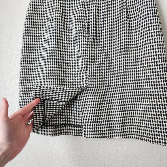 BY CHOICE x VINTAGE 90’s houndstooth mini skirt black white‎ 9 - Picture 4 of 9